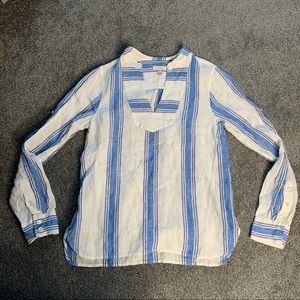 J. Crew stripe linen long sleeve shirt